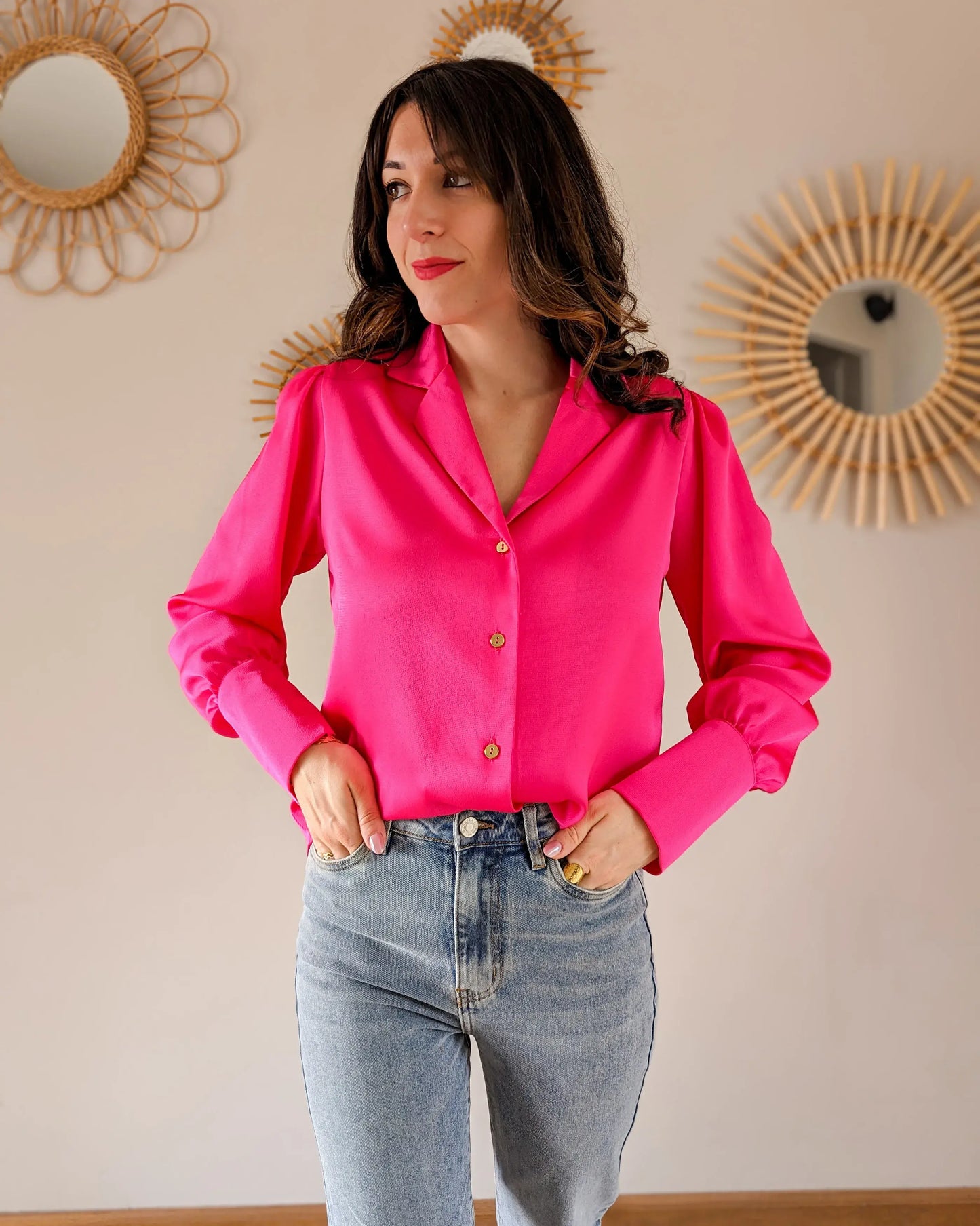Chemise rose Carlota - Made in France