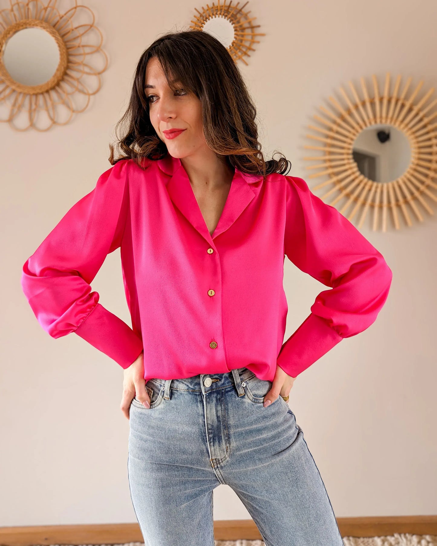 Chemise rose Carlota - Made in France