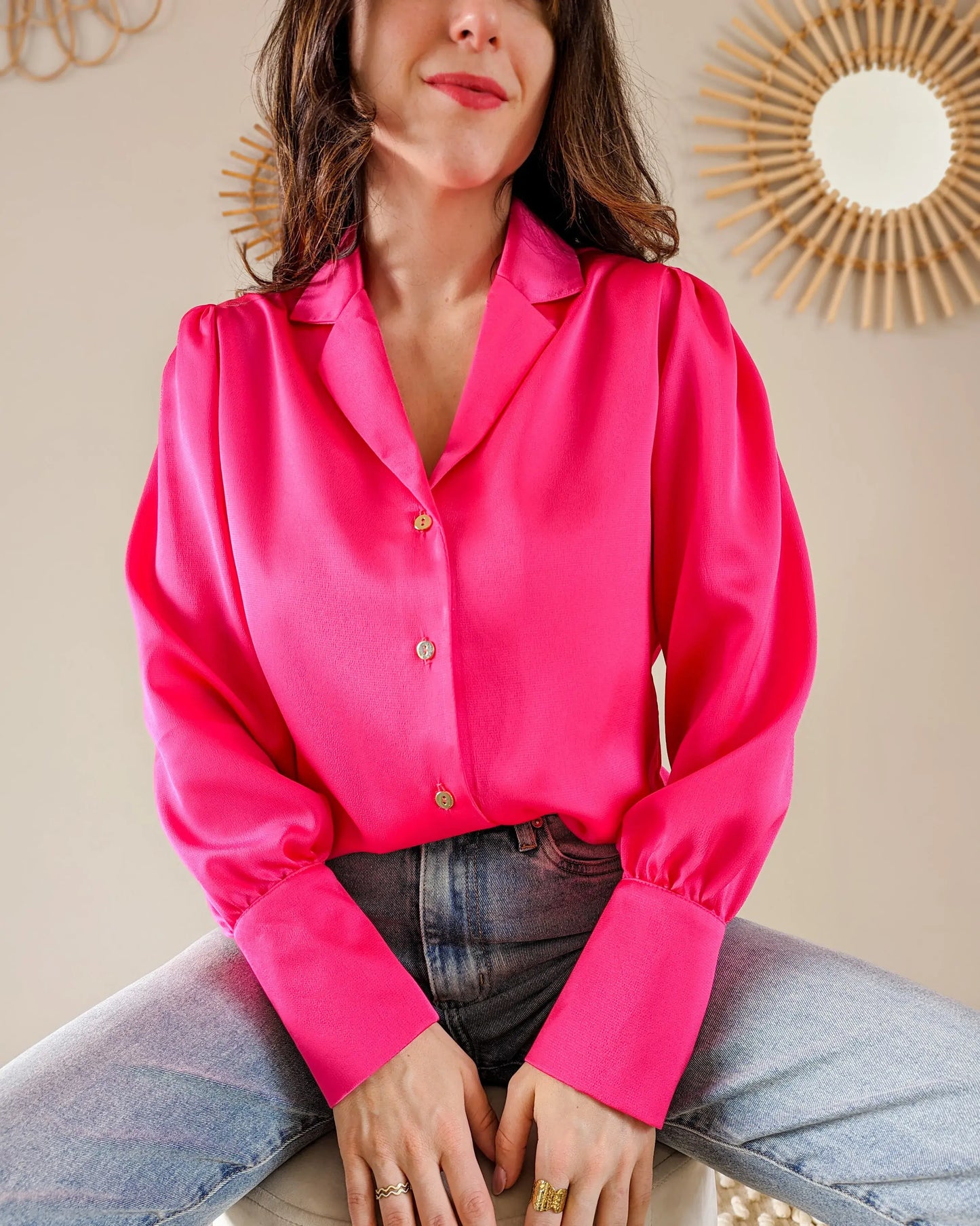 Chemise rose Carlota - Made in France