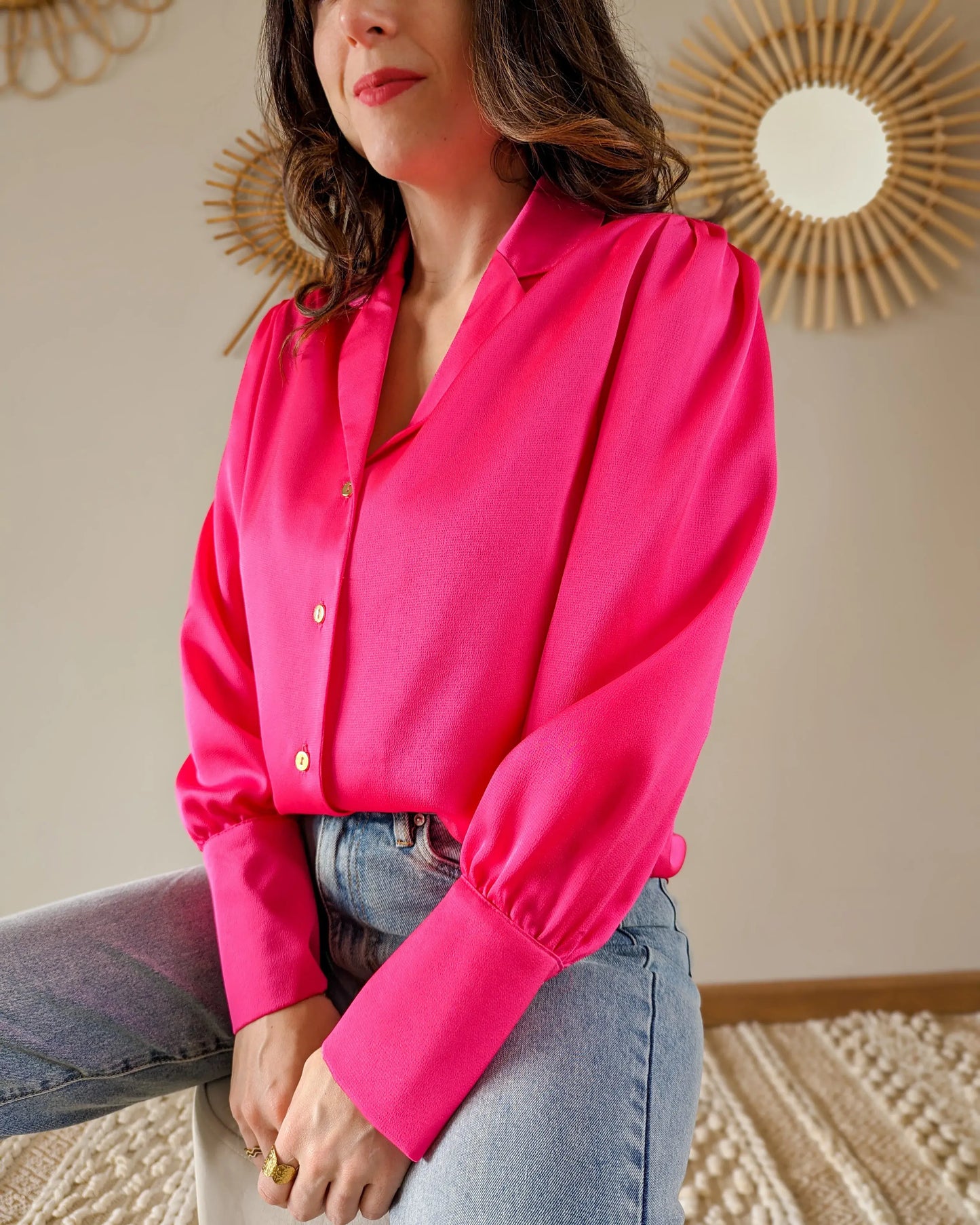 Chemise rose Carlota - Made in France