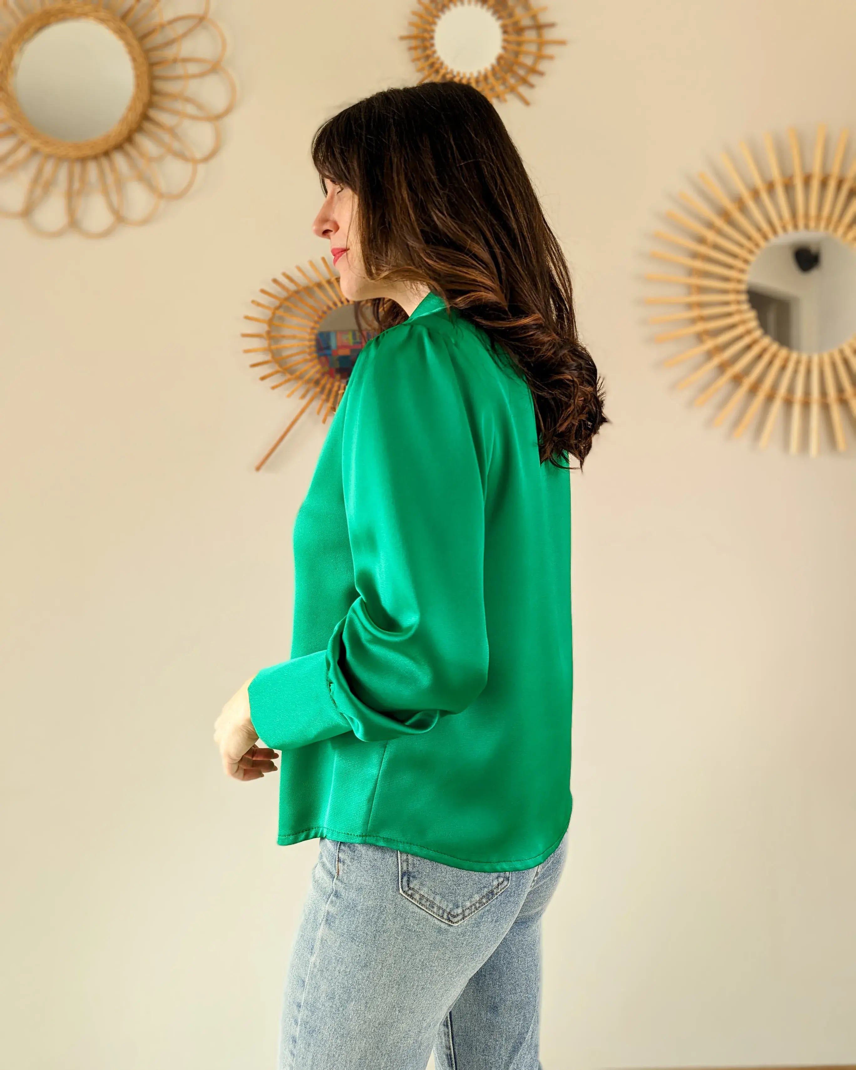 Chemise verte Carlota - Made in France