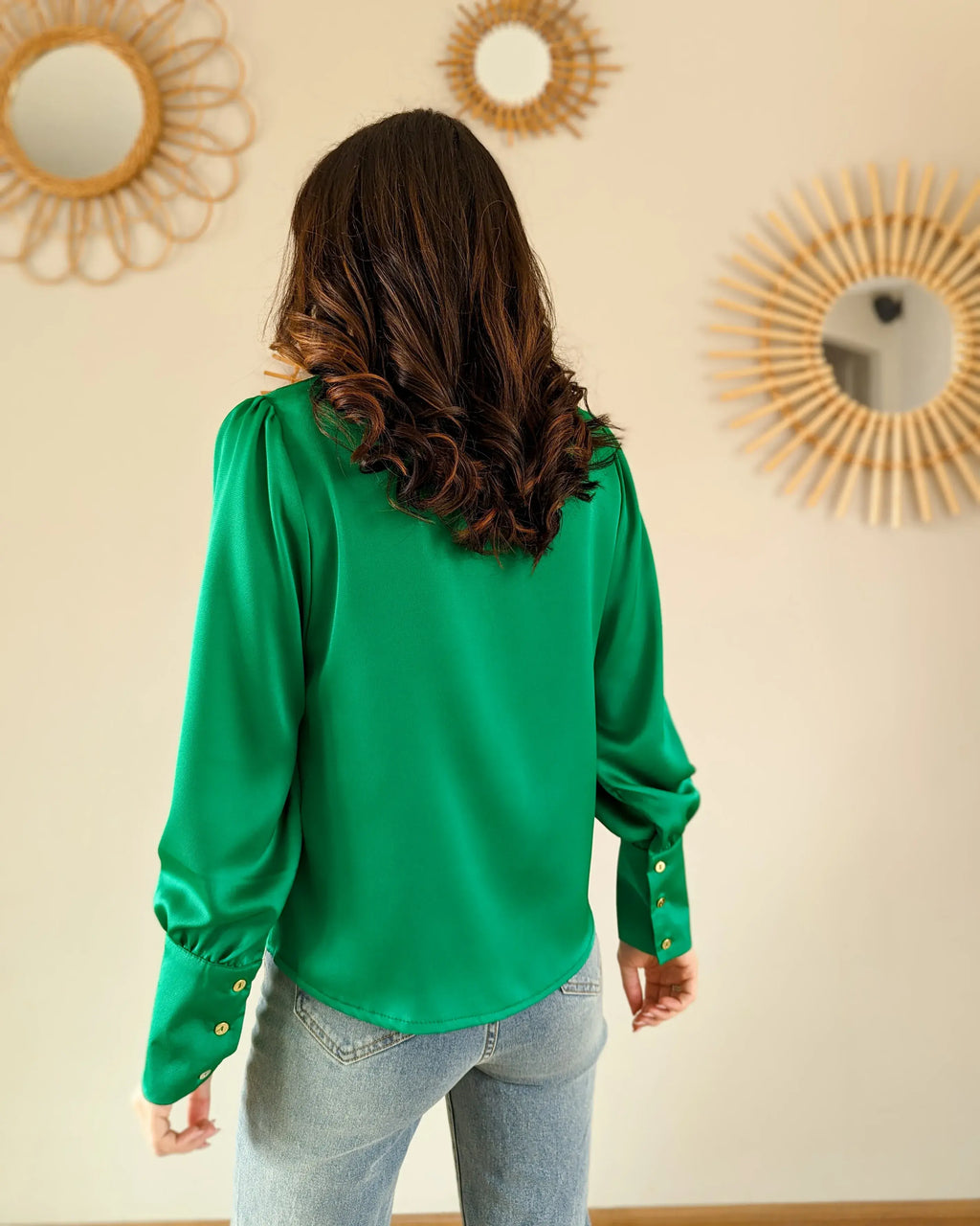 Chemise verte Carlota - Made in France