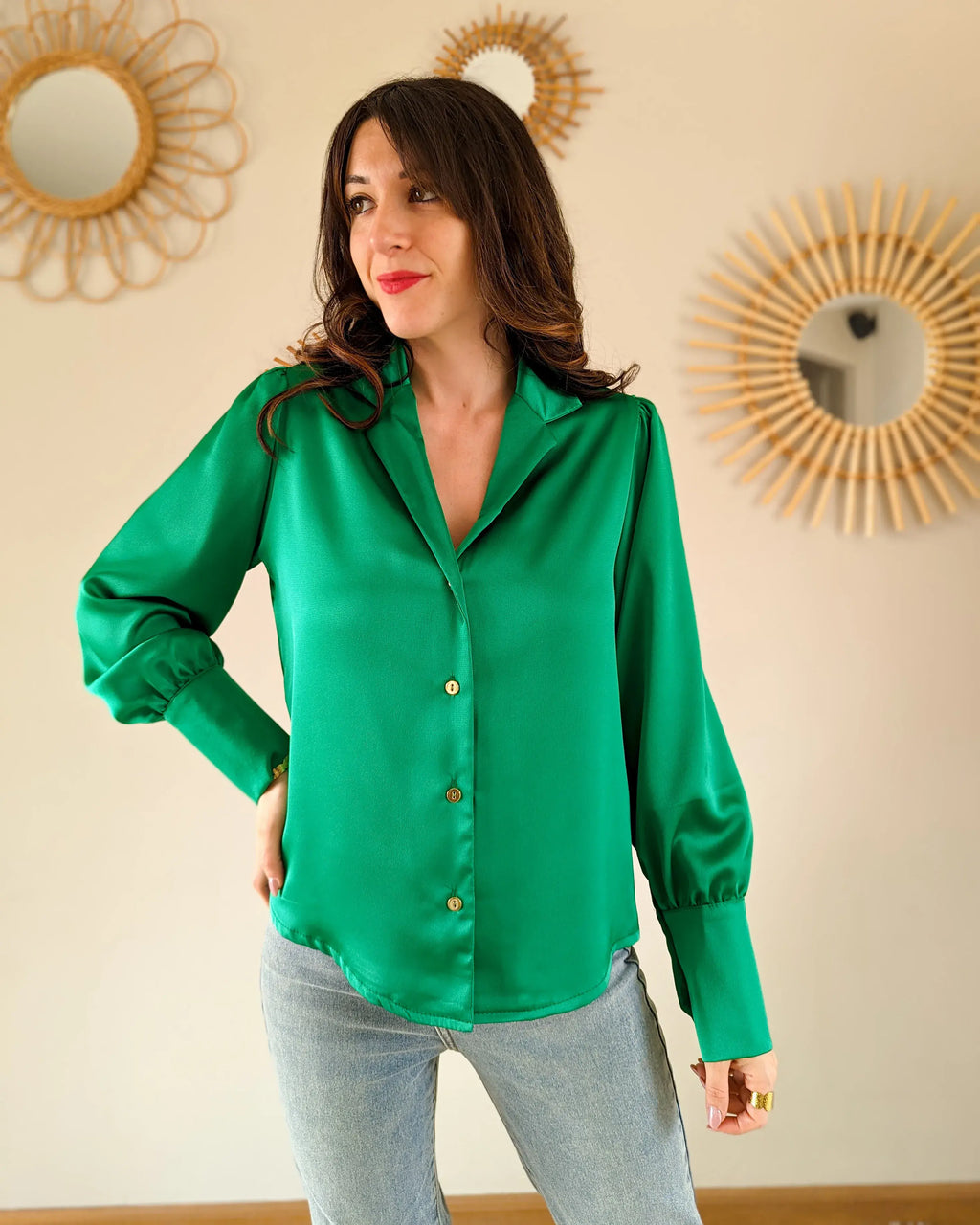 Chemise verte Carlota - Made in France