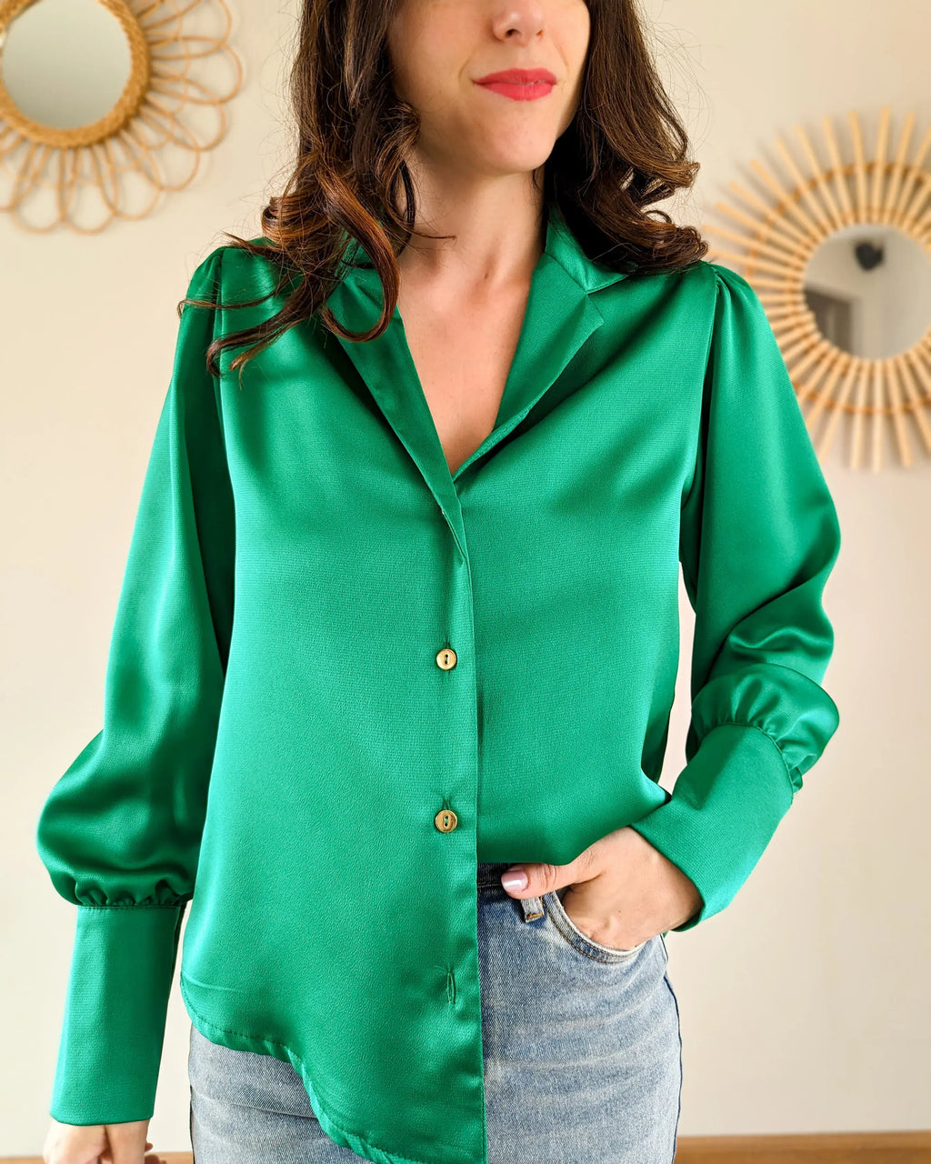 Chemise verte Carlota - Made in France