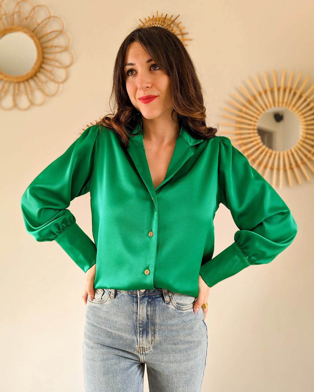 Chemise verte Carlota - Made in France