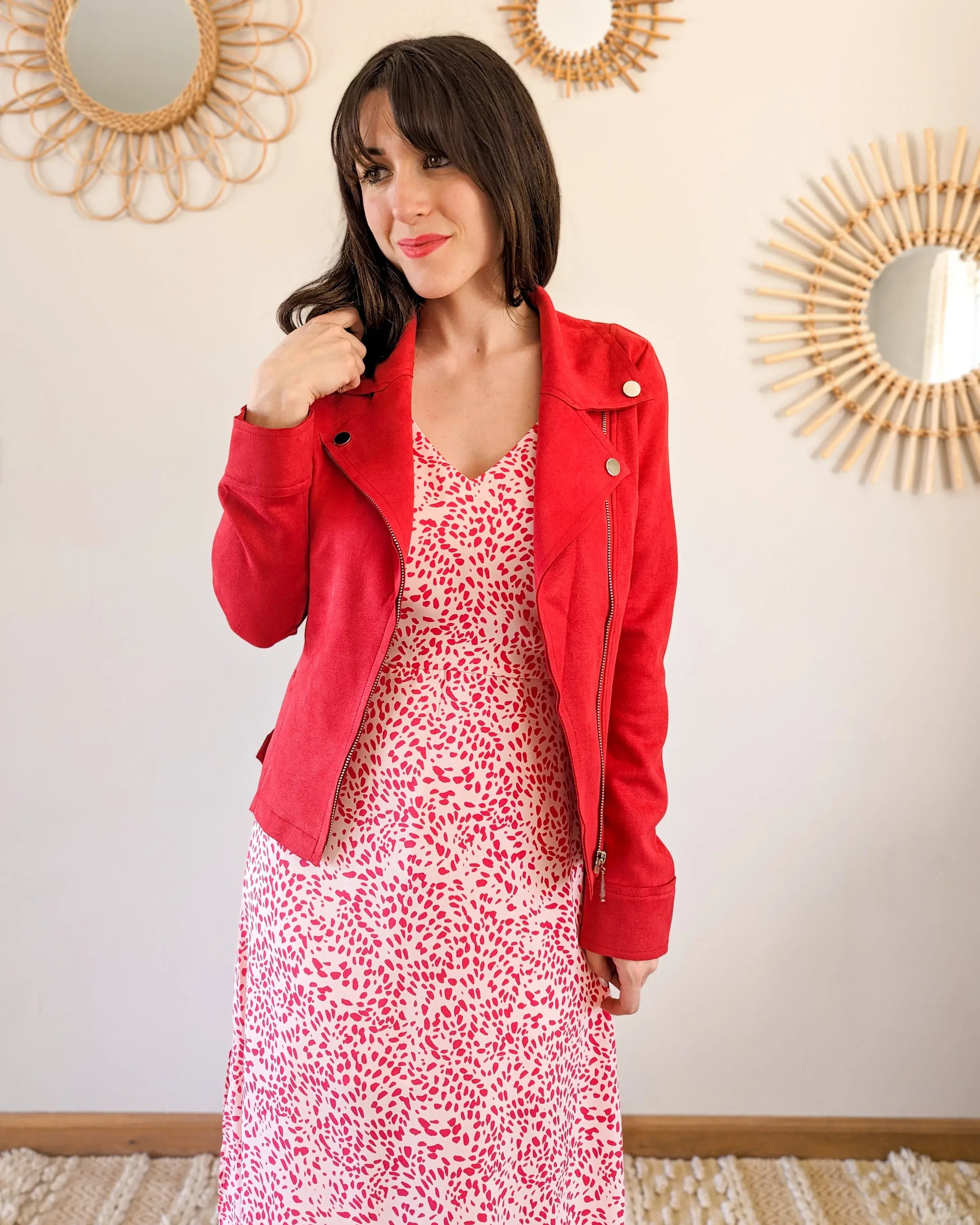 Perfecto suedine rouge cheap