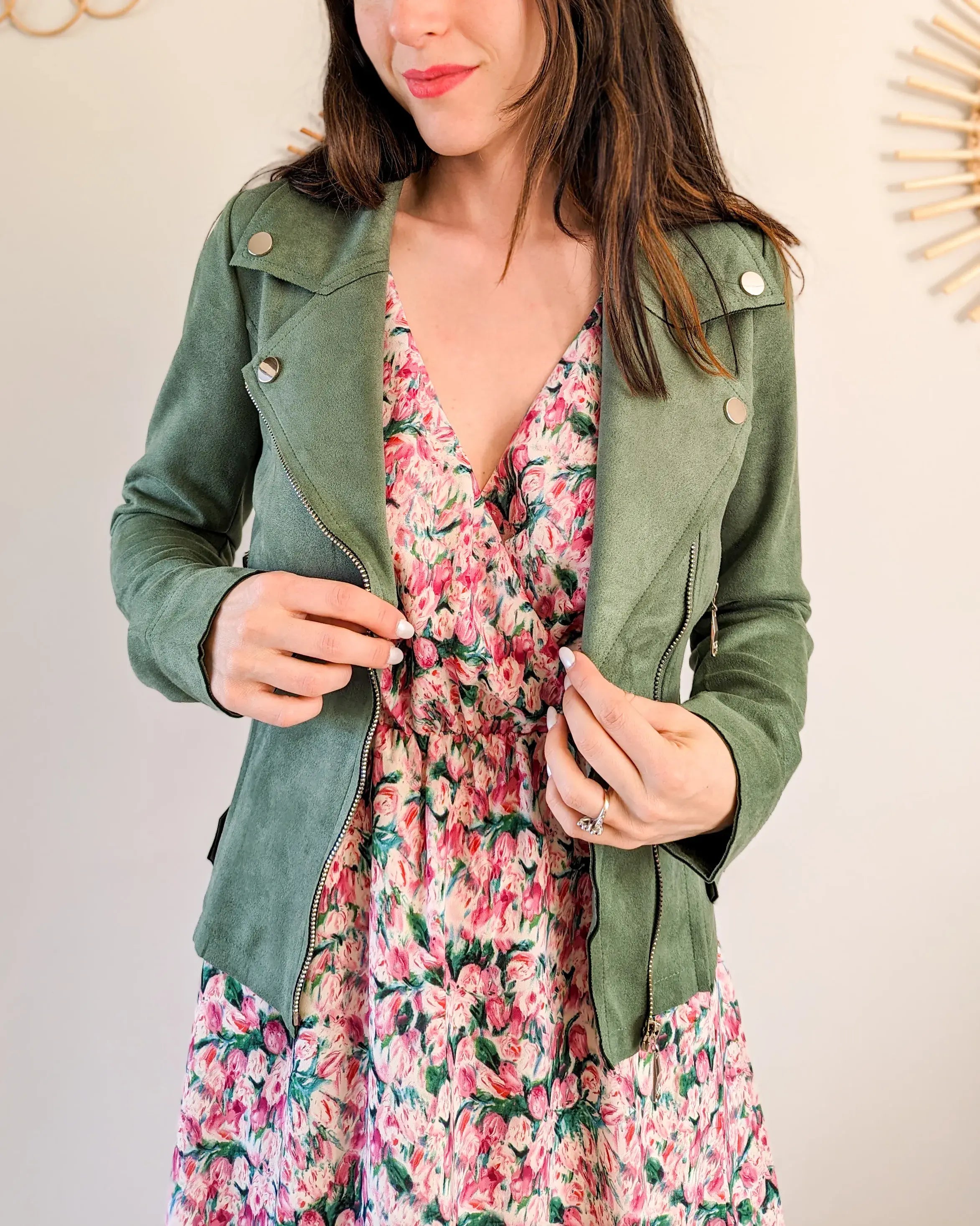 Perfecto suédine vert - Livio