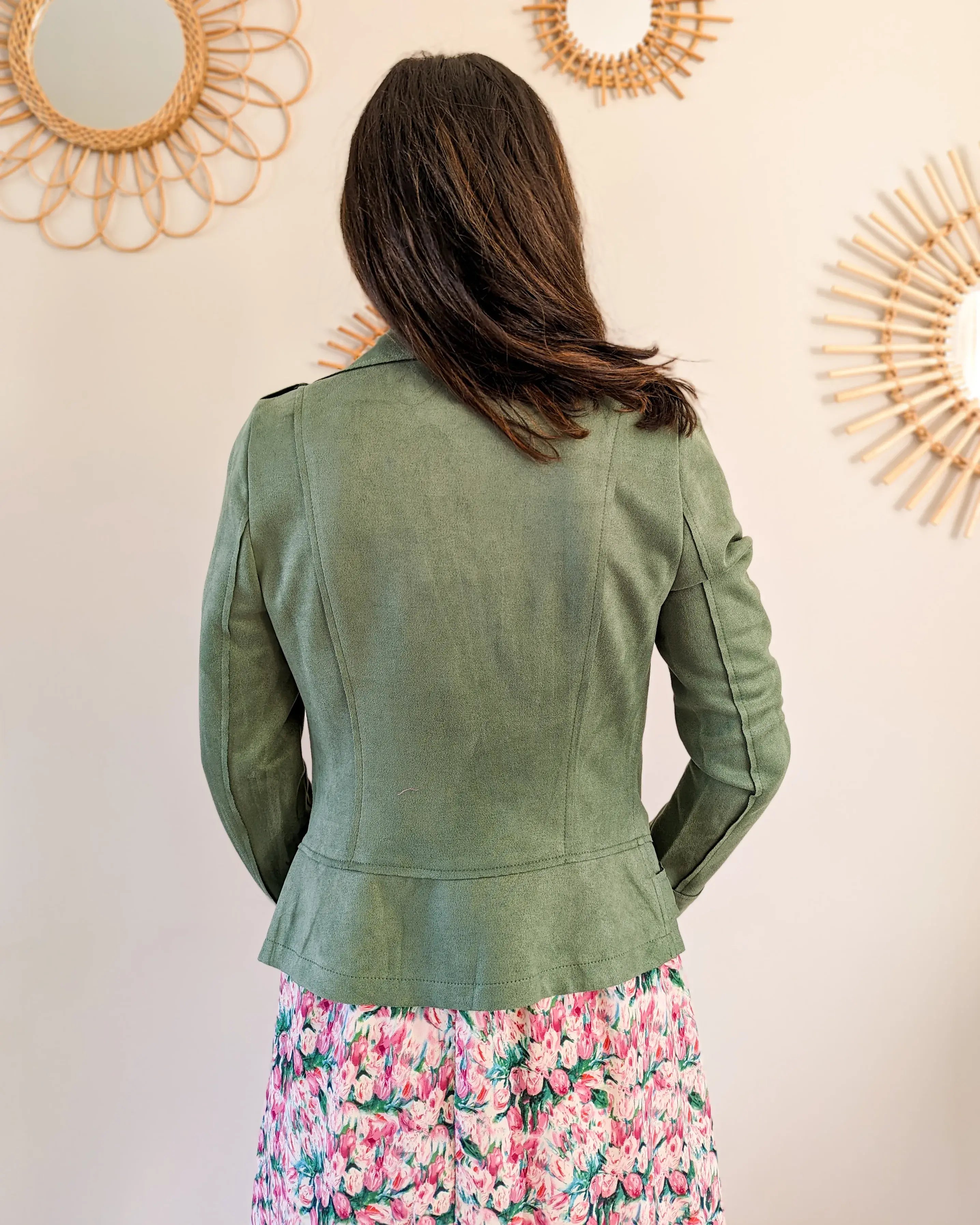 Perfecto suédine vert - Livio