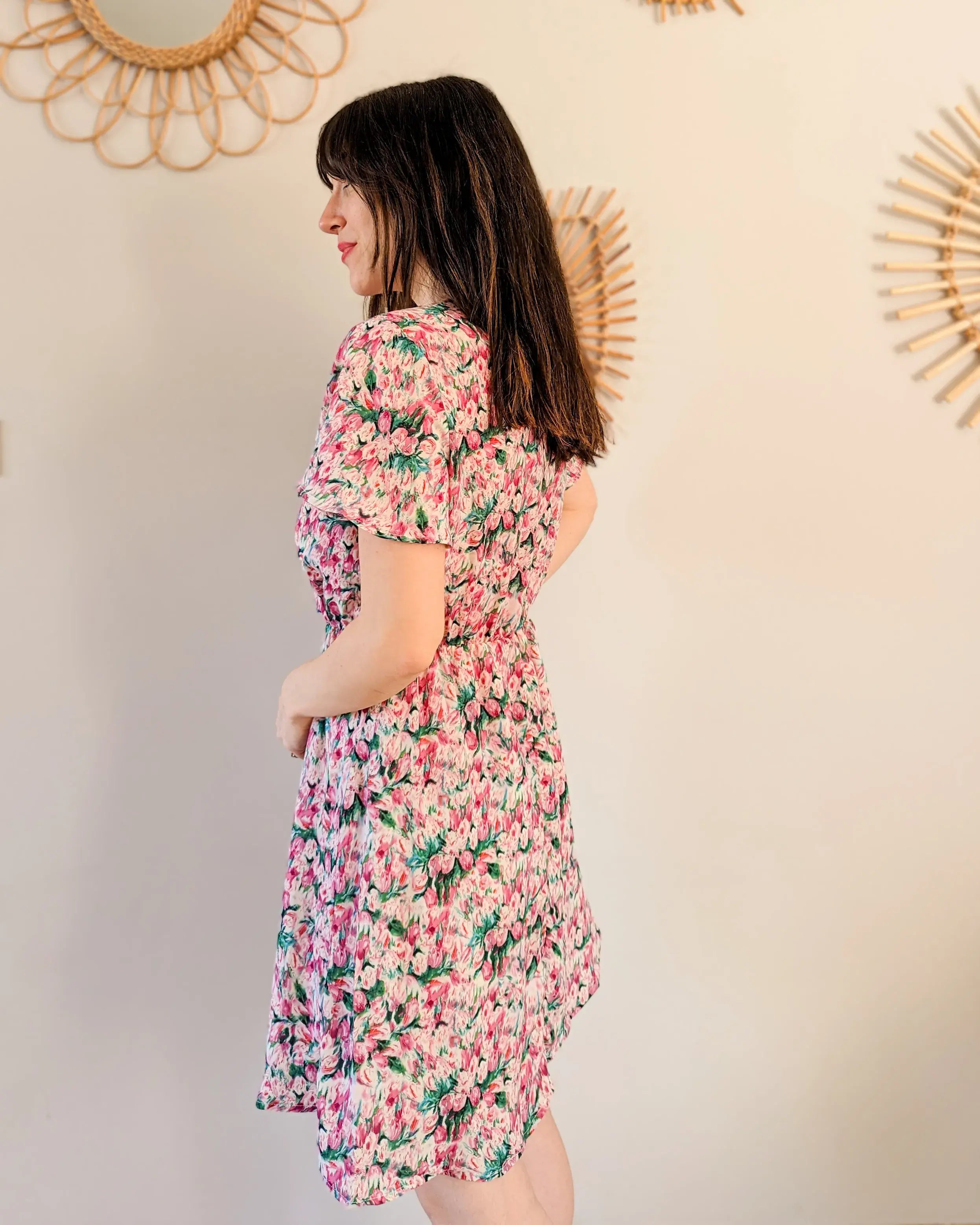 Robe courte à fleurs - Rosa