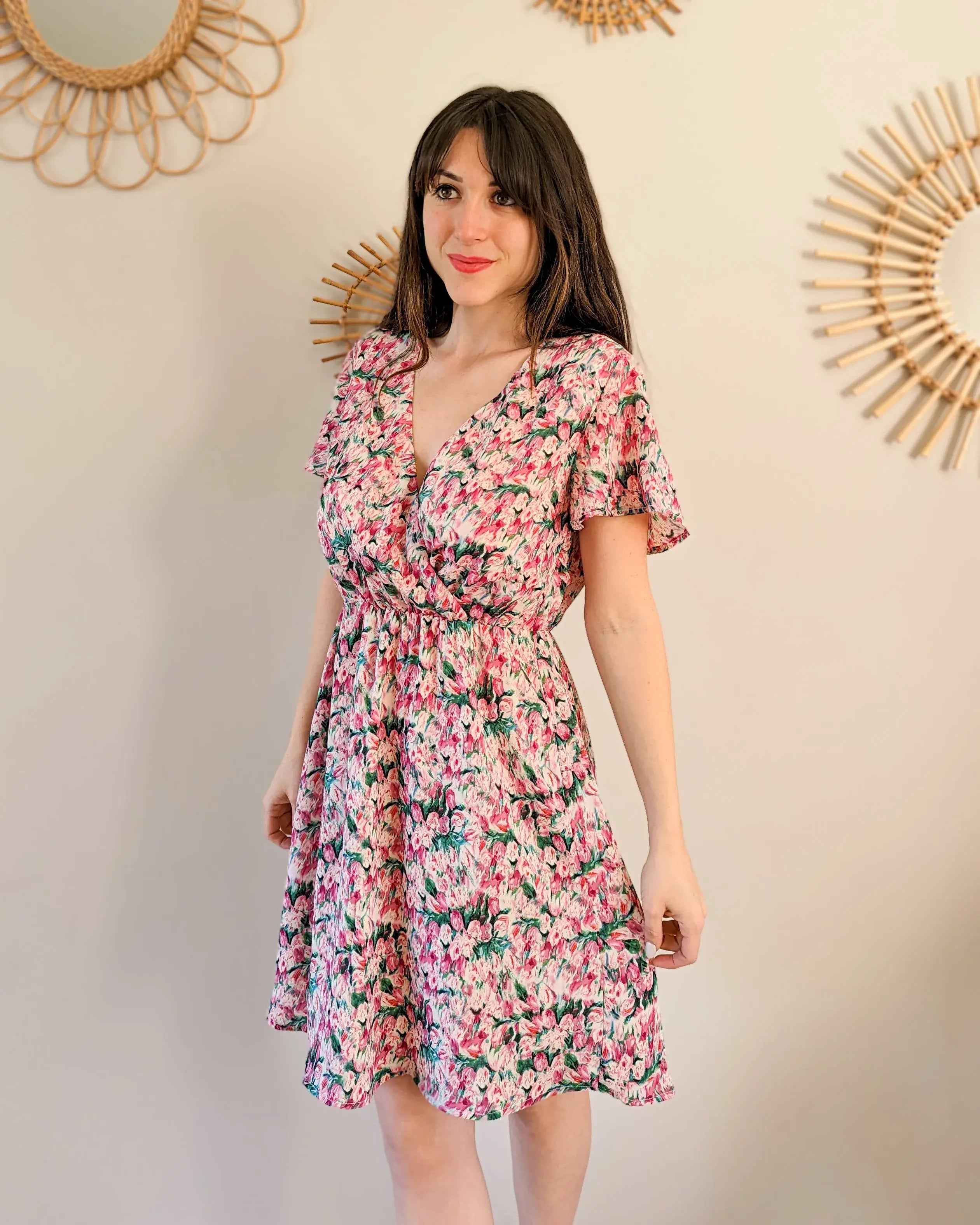 Robe courte à fleurs - Rosa