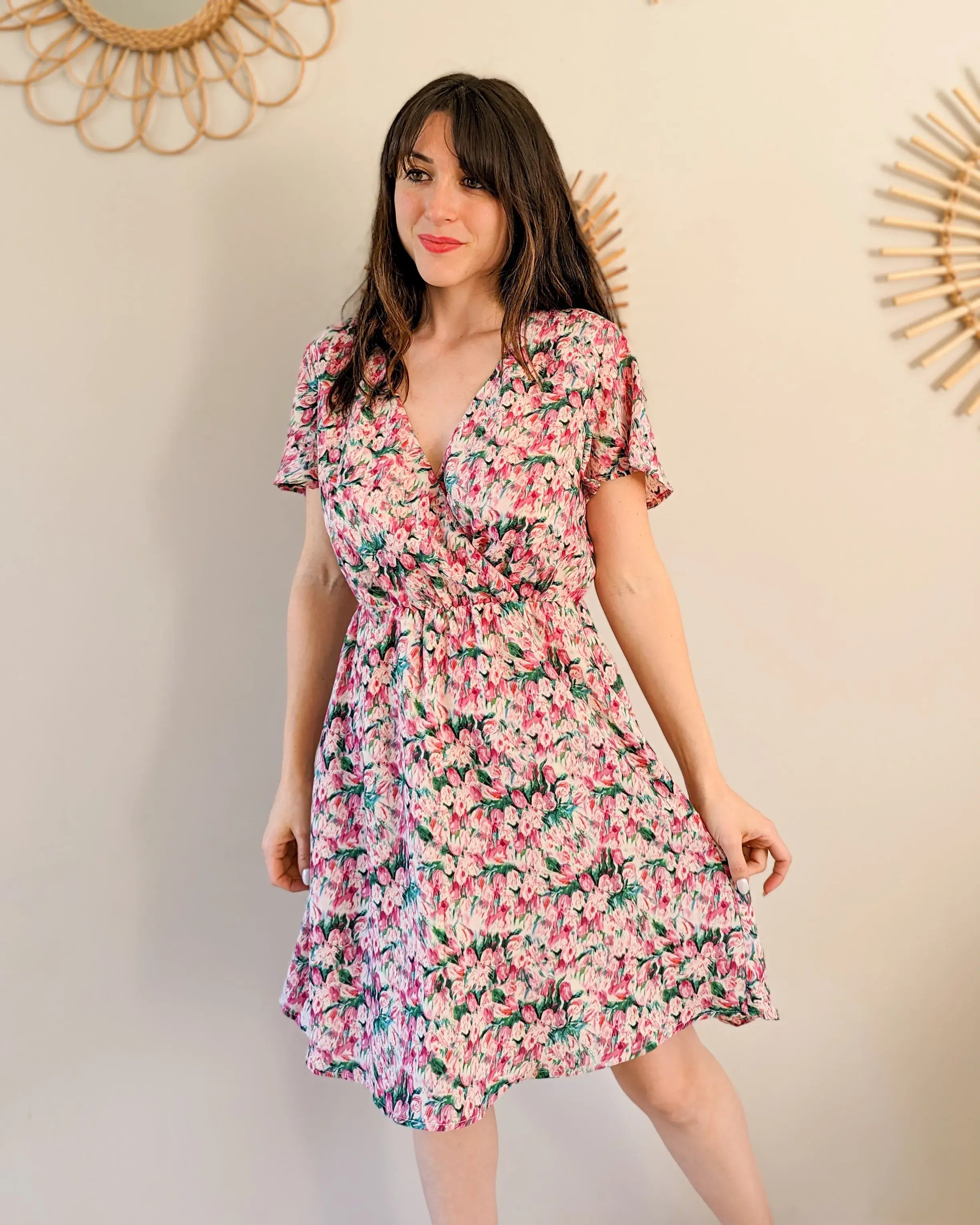 Robe courte à fleurs - Rosa