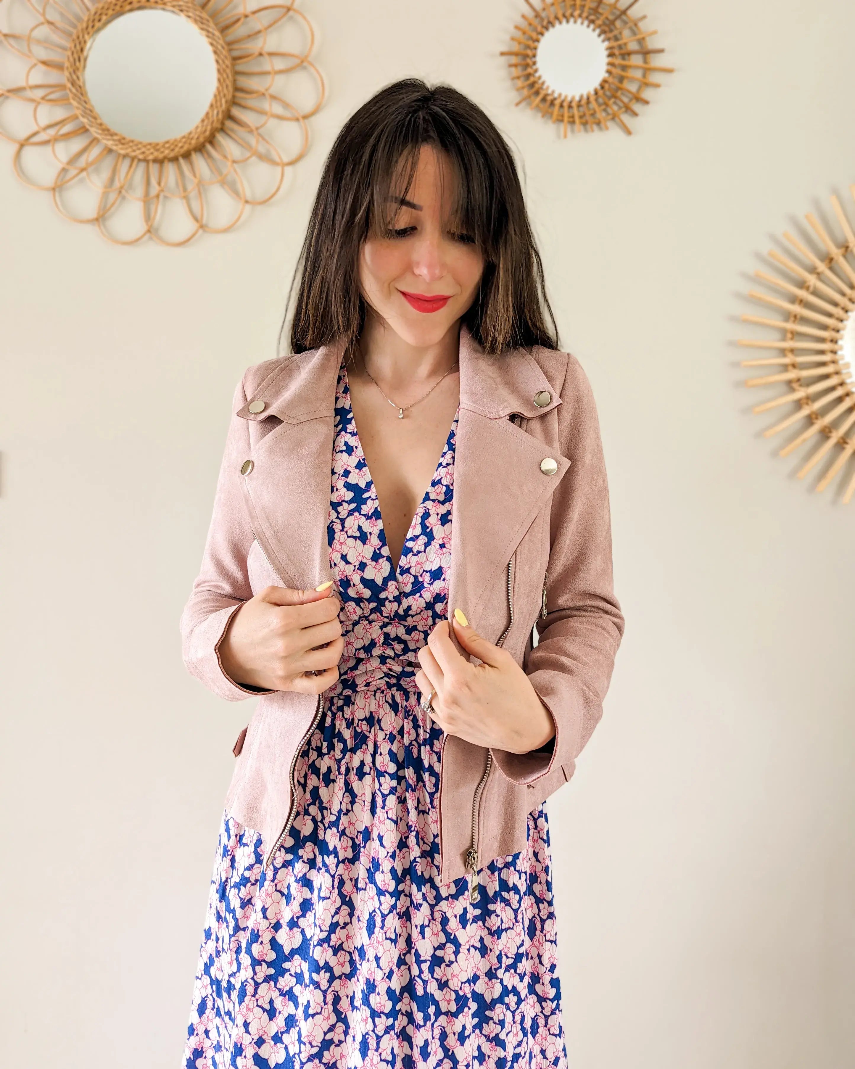 Perfecto suédine rose - Livio