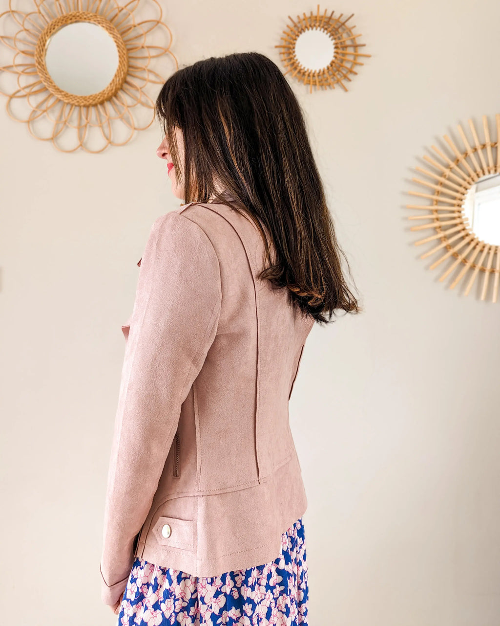 Perfecto suédine rose - Livio