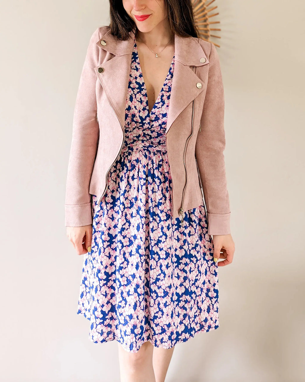 Robe courte à fleurs - Ambre