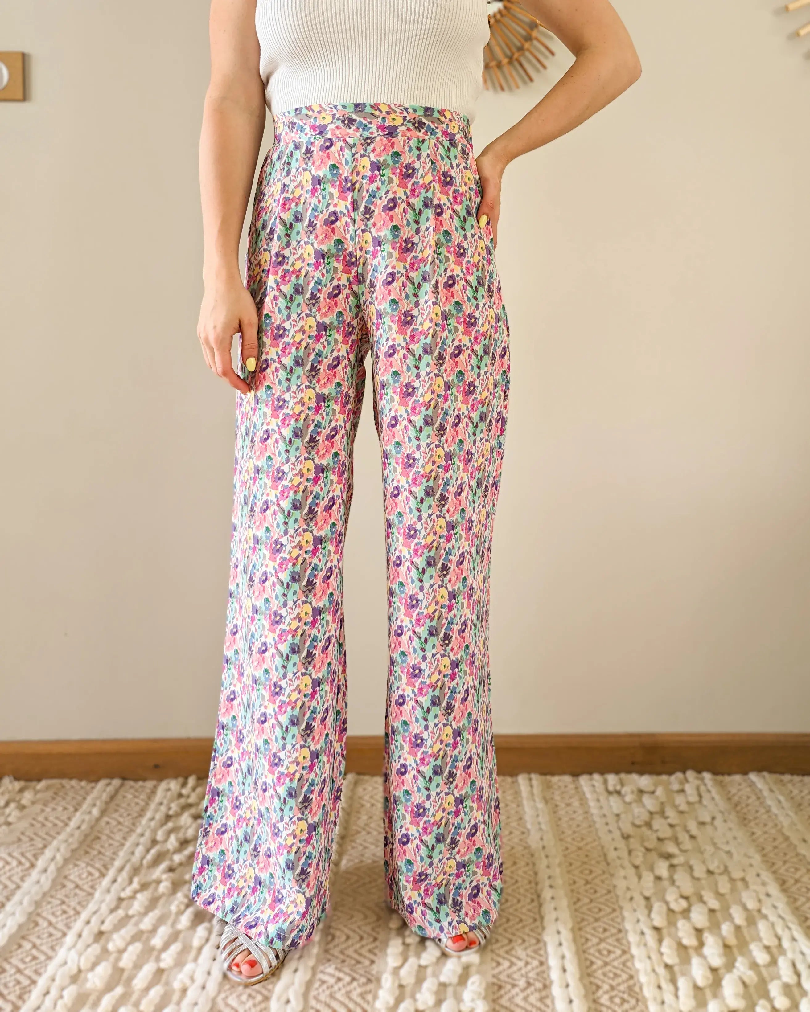 Pantalon fluide fleuri - Flavie