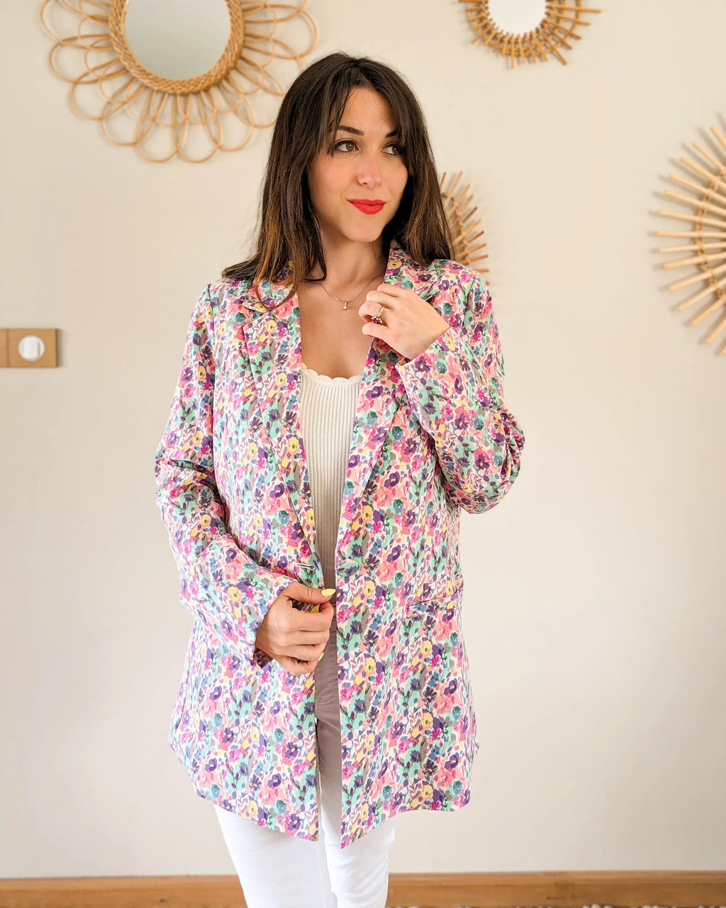 Veste blazer fleurie - Flavie