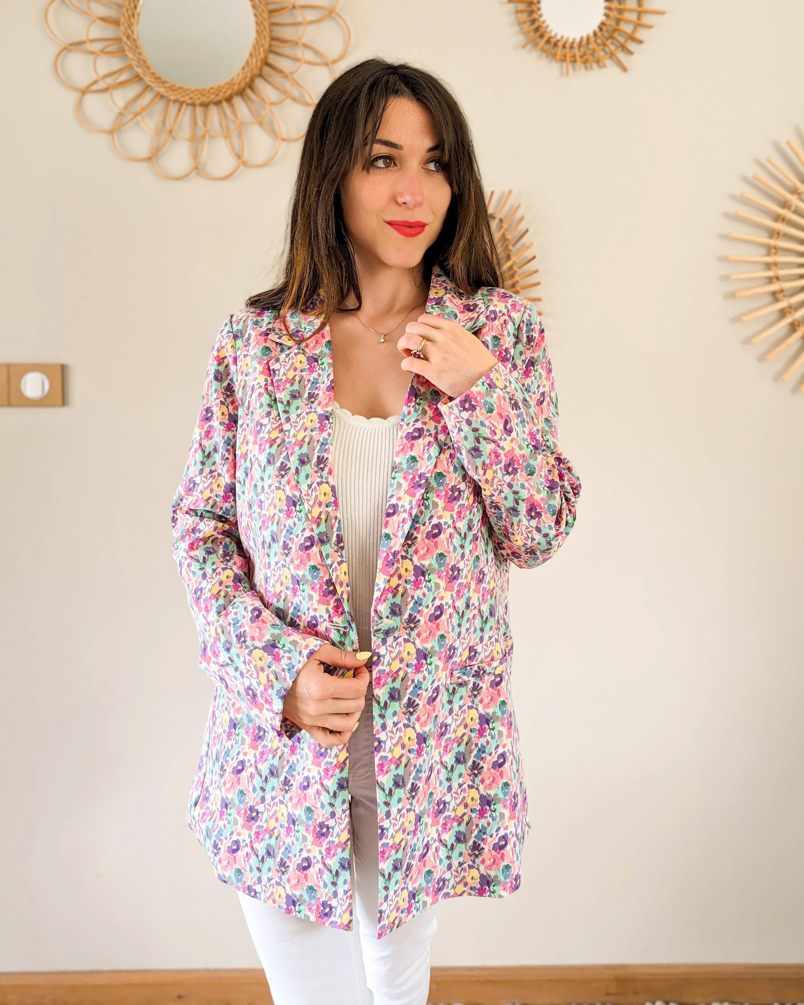 Veste blazer fleurie - Flavie